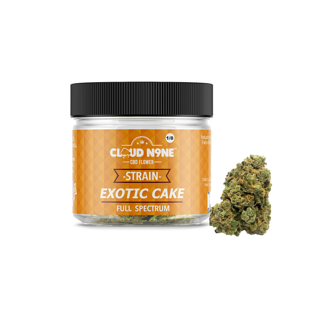 Cloud N9ne CBD Flower - Strain: Exotic Cake (Indoor)