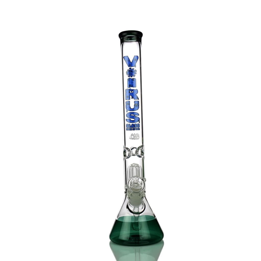 Glass Beaker Bong with Tall Ships Design 20" Made in Usa