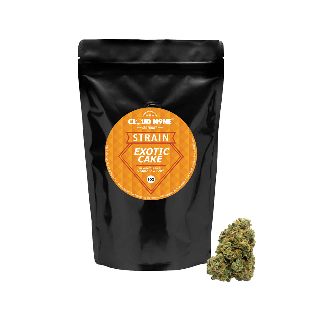 Cloud N9ne CBD Flower - Strain: Exotic Cake (Indoor)